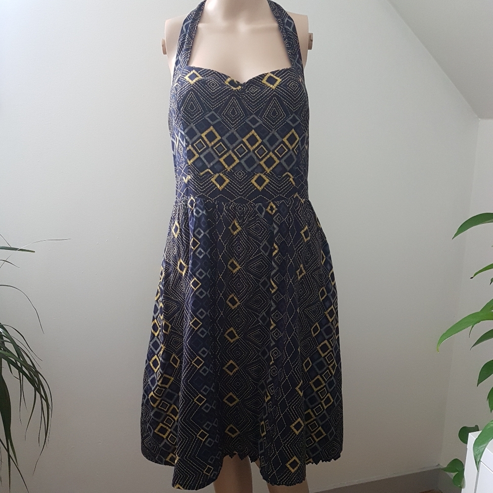 Anthropologie Edme & Esyllte Halter Midi Dress ASO Diana Agron Sz 12